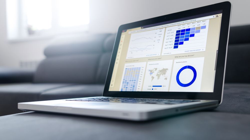 Laptop showing analytics dashboard